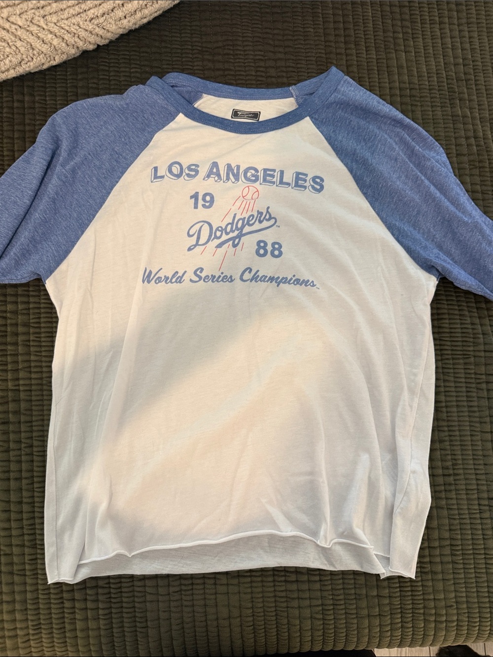 Los Angeles Dodgers Raglan Short Sleeve Tee - Blue/White